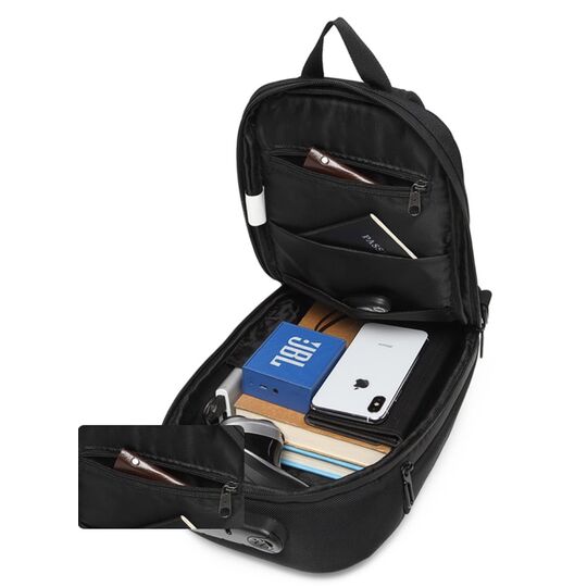 Мужская сумка слинг "OZUKO", черная П4590