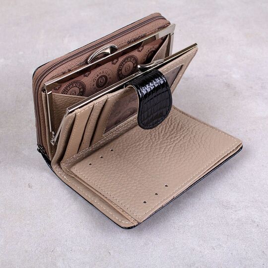 Женский кошелек, черный П0332