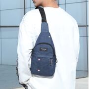 Мужская сумка слинг, синяя П4601