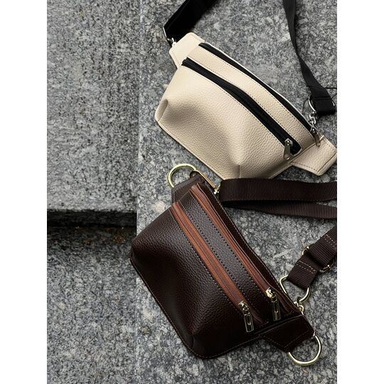 Сумка поясная, бананка, белая П4615