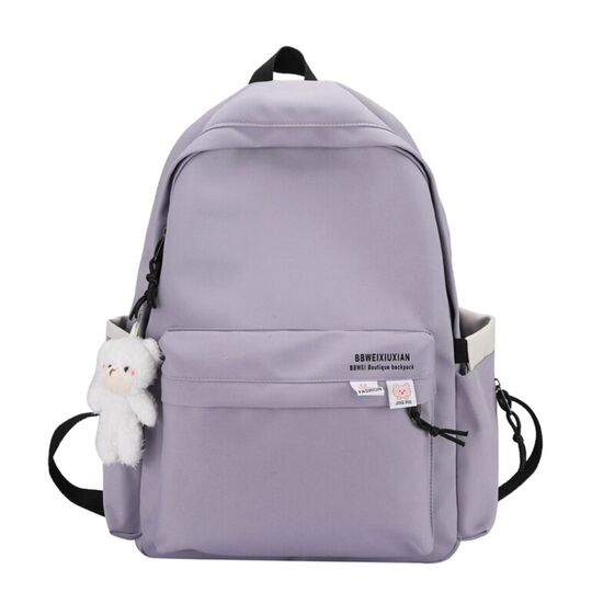 Рюкзак женский с брелком, фиолетовый П4629