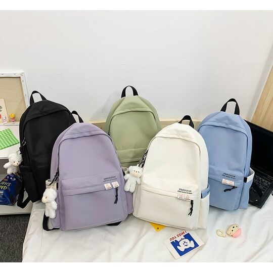 Жіночий рюкзак з брелоком, рожевий П4631