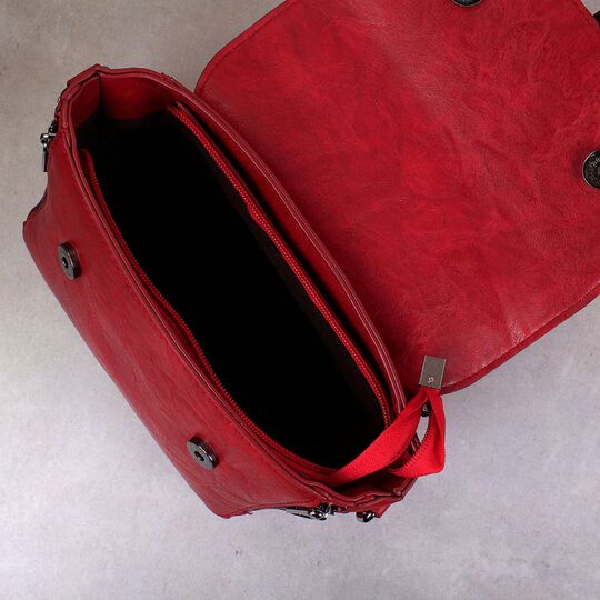 Женская сумка, красная П0381