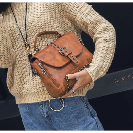 Женская сумка, коричневая П0382