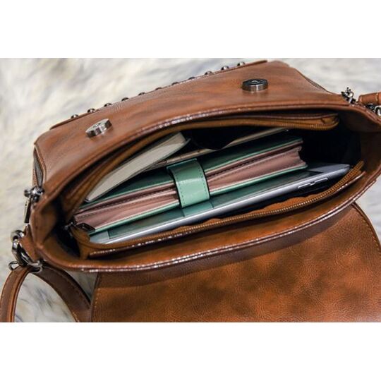 Женская сумка, коричневая П0382