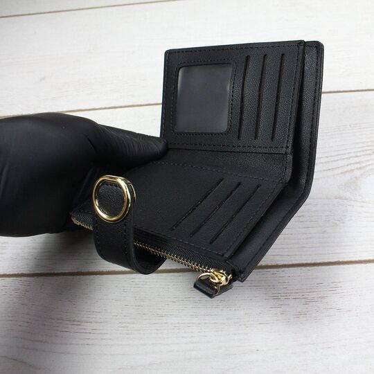Женский кошелек, черный - П0394