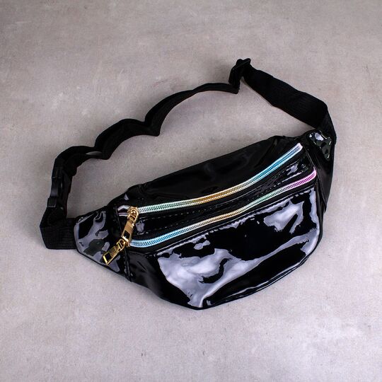 Сумка поясная, бананка, черная - П0527