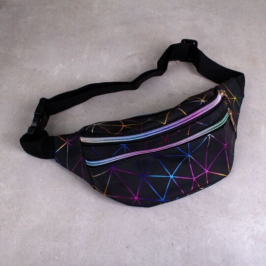 Сумка поясная, бананка, черная - П0528