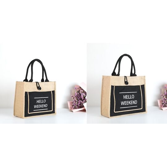 Женская сумка льняная "Hello weekend" П0555