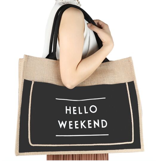 Женская сумка льняная "Hello weekend" П0555