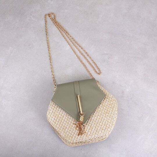 Жіноча сумка солом'яна, блакитна П0578