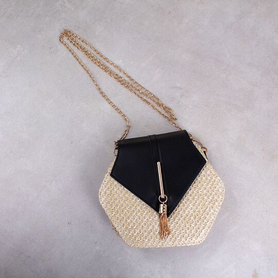 Женская сумка соломенная, черная П0579