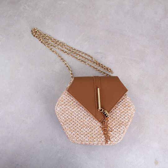 Жіноча сумка солом'яна, коричнева П0580