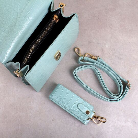 Женская сумка, голубая П0597