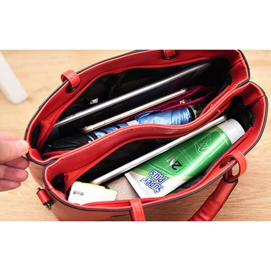 Женская сумка Saffiano, красная П0618