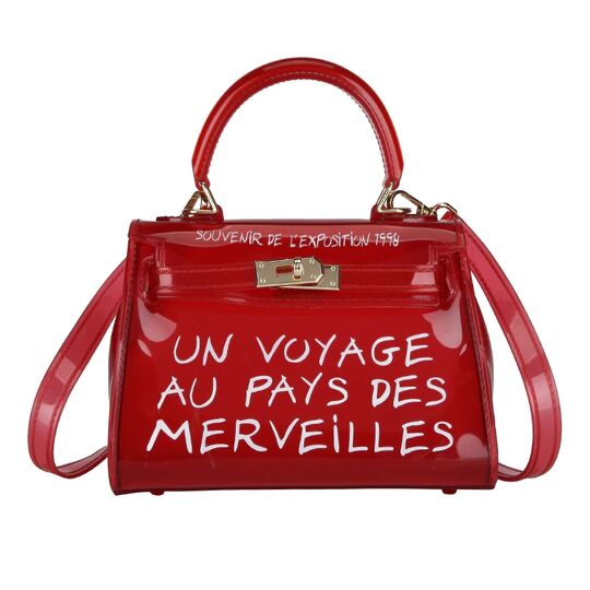 Женская сумка прозрачная, красная П0642