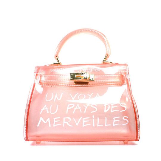 Женская сумка прозрачная, розовая П0643