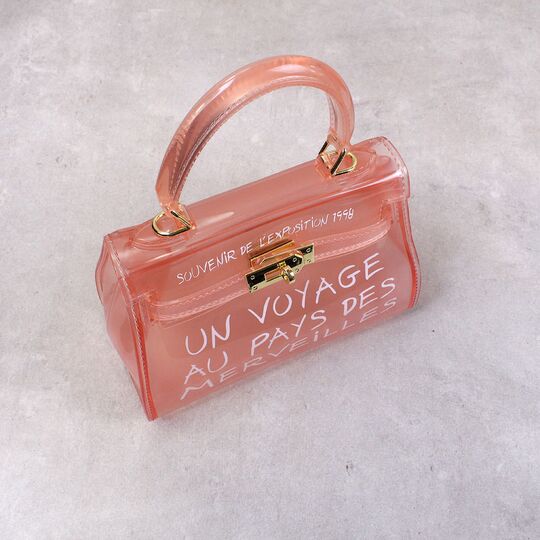 Женская сумка прозрачная, розовая П0643