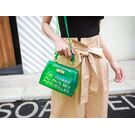 Женская сумка прозрачная, зеленая П0644