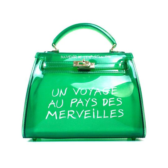 Женская сумка прозрачная, зеленая П0664