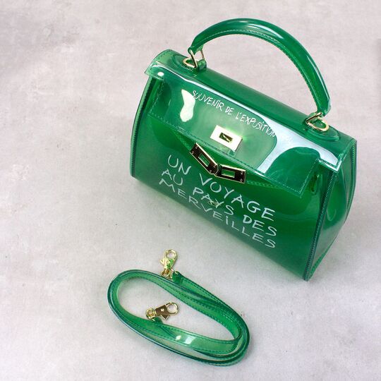 Женская сумка прозрачная, зеленая П0664