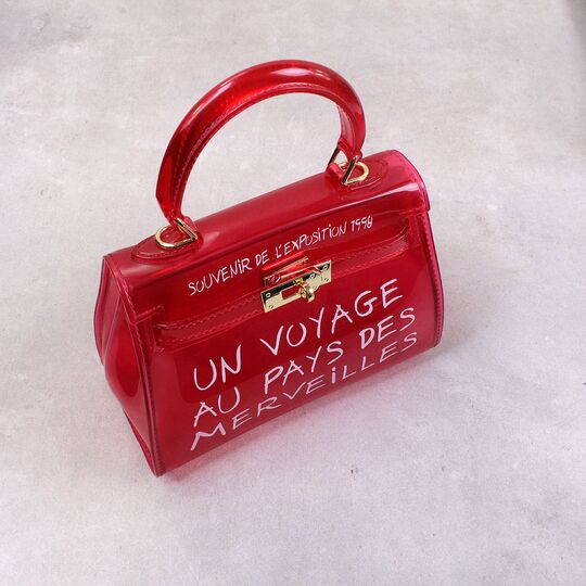 Жіноча сумка прозора, червона П0666