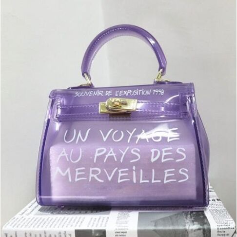Женская сумка прозрачная, фиолетовая П0668