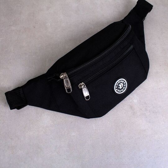 Сумка поясна, бананка чорна П0712