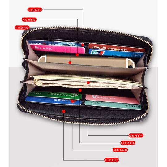 Жіночий гаманець, чорний П0726