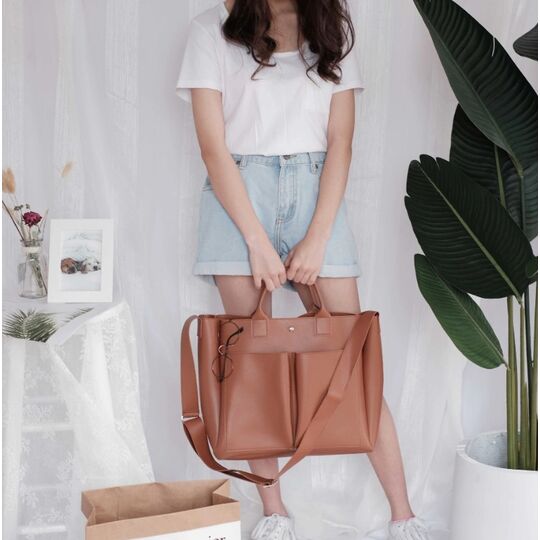 Женская сумка, коричневая П0735