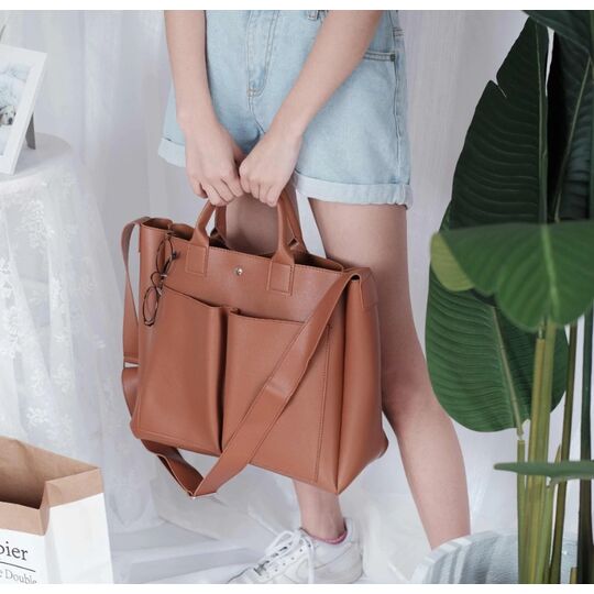 Женская сумка, коричневая П0735