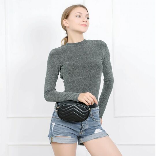 Жіноча поясна сумка, бананка DAUNAVIA, синя П0753