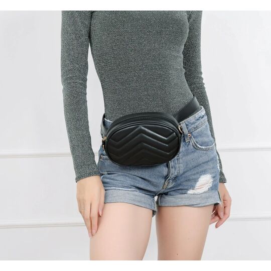 Жіноча поясна сумка, бананка DAUNAVIA, синя П0753