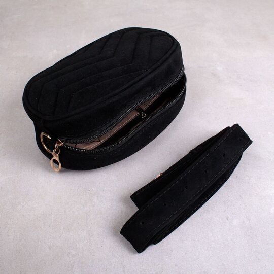 Женская поясная сумка, бананка DAUNAVIA, черная П0754 Женская поясная сумка, бананка DAUNAVIA, черная П0754