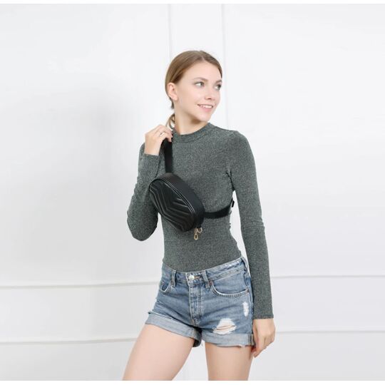 Женская поясная сумка, бананка DAUNAVIA, белая П0756 Женская поясная сумка, бананка DAUNAVIA, белая П0756