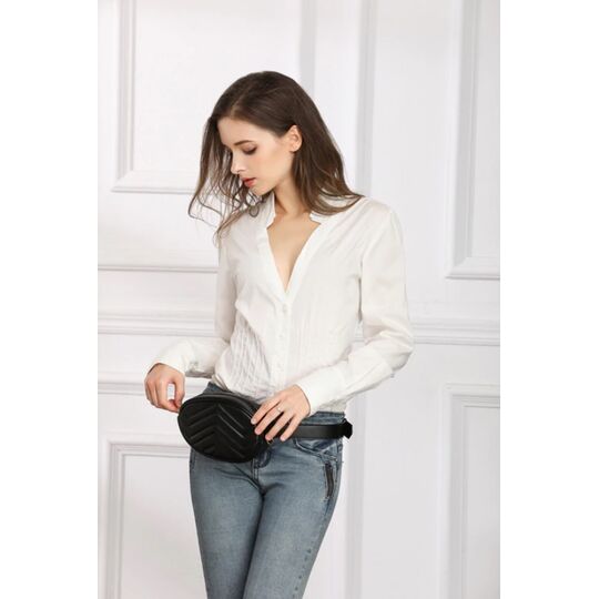 Женская поясная сумка, бананка DAUNAVIA, белая П0756 Женская поясная сумка, бананка DAUNAVIA, белая П0756