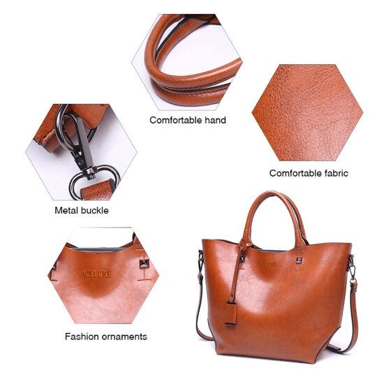 Женская сумка ACELURE, коричневая П0806