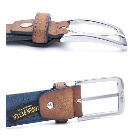 Чоловічий ремінь KAVENPETER, коричневий П0819