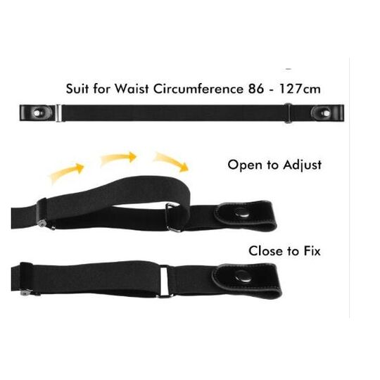 Пояс без пряжки, чорний П0830 Пояс без пряжки, чорний П0830