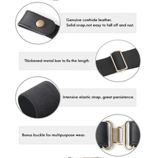 Пояс без пряжки, чорний П0830 Пояс без пряжки, чорний П0830