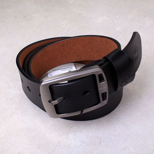 Чоловічий ремінь BISON DENIM, чорний П0852