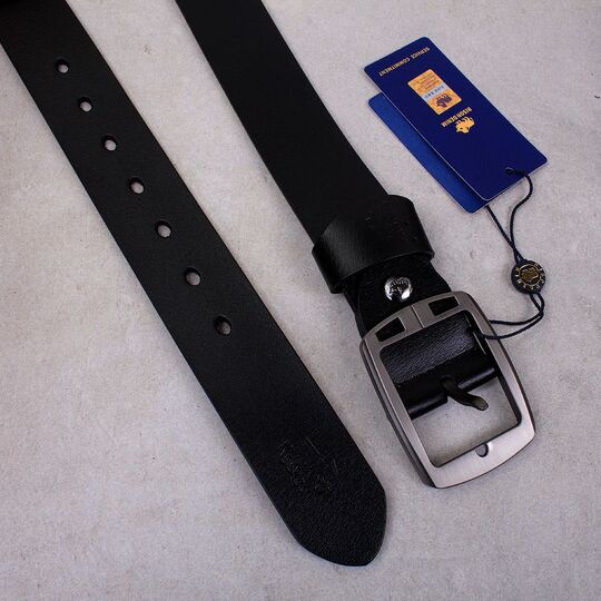 Чоловічий ремінь BISON DENIM, чорний П0852